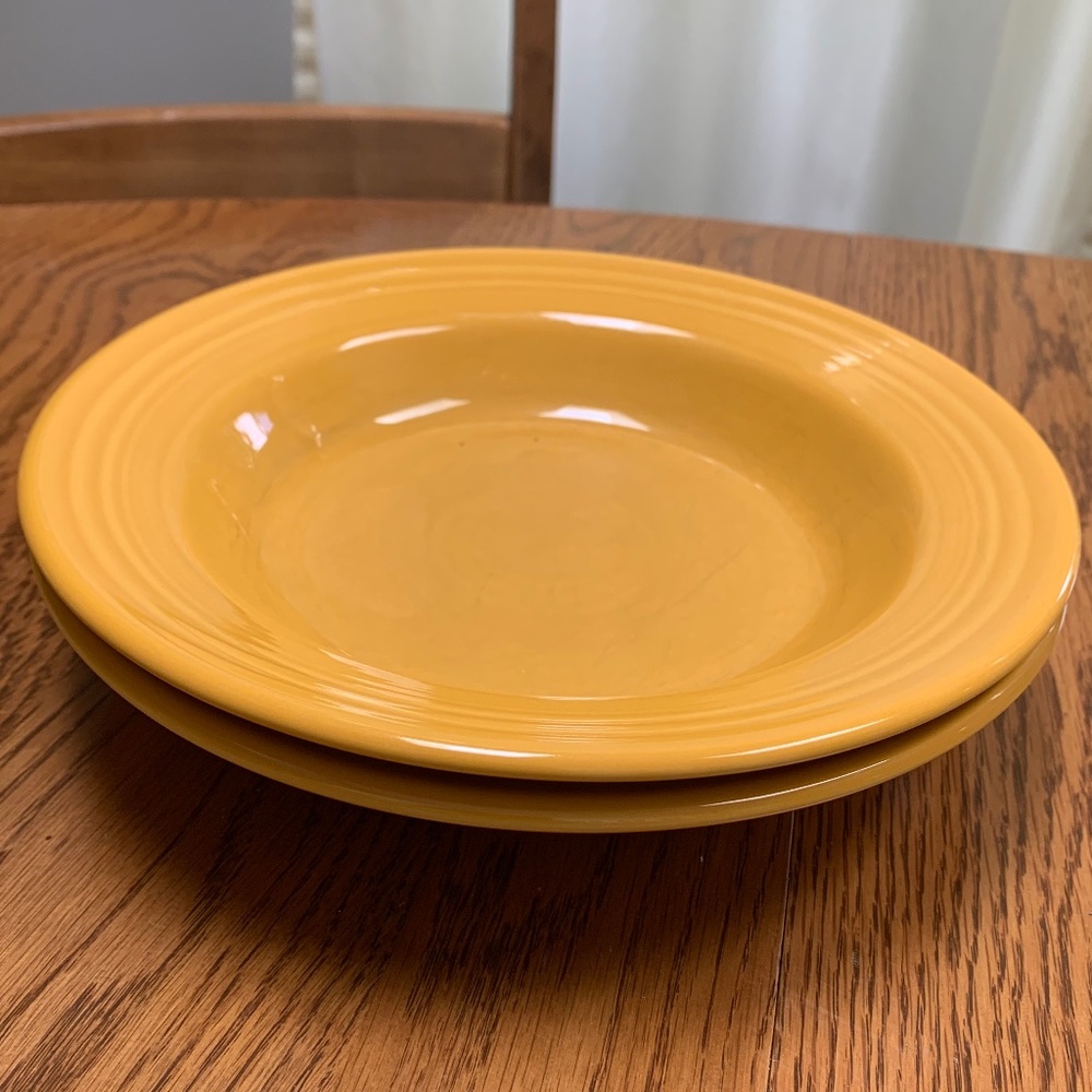 2 Fiesta P86 MARIGOLD 9” Rim Soup Bowls